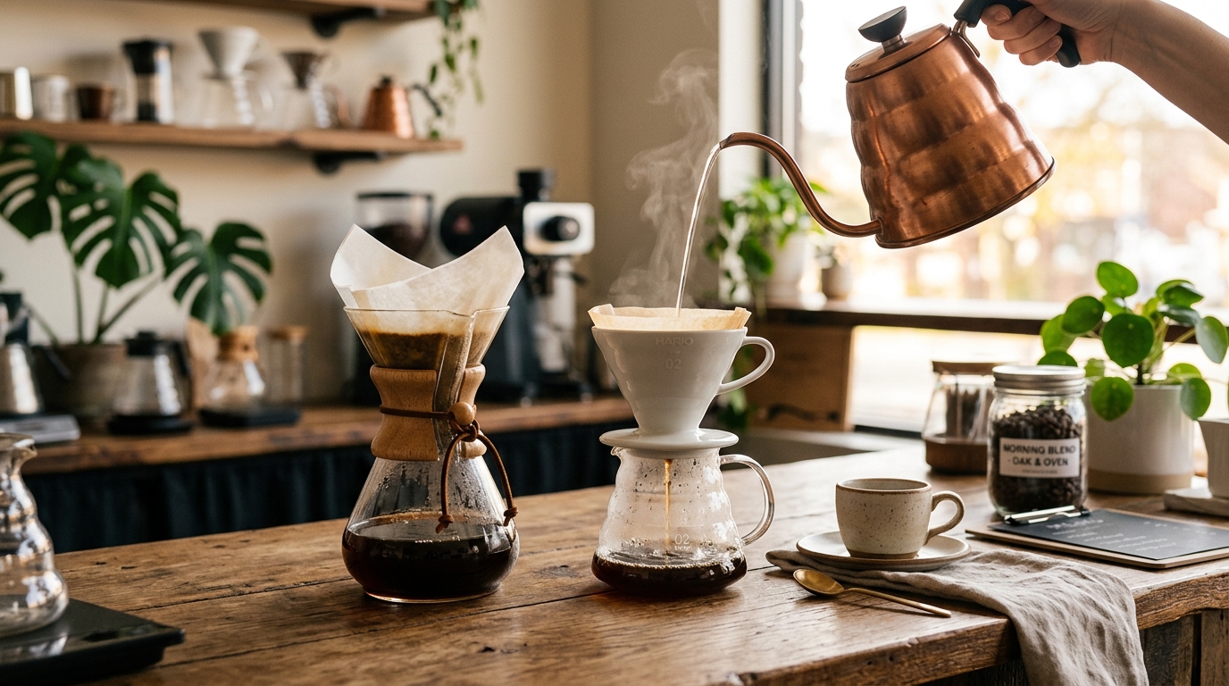 Les Méthodes Douces (Slow Coffee) : Tout Savoir sur le V60 et la Chemex